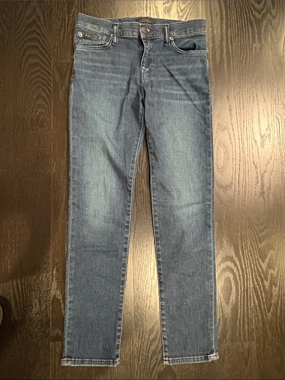 Ralph Lauren Boys Slim Straight Denim Jeans - Mid Blue